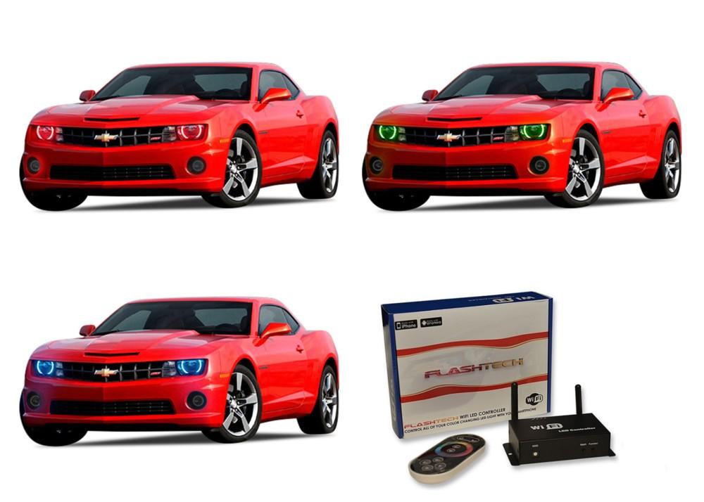 Chevrolet-Camaro-2010, 2011, 2012, 2013-LED-Halo-Headlights-RGB-WiFi Remote-CY-CANR1013-V3HWI
