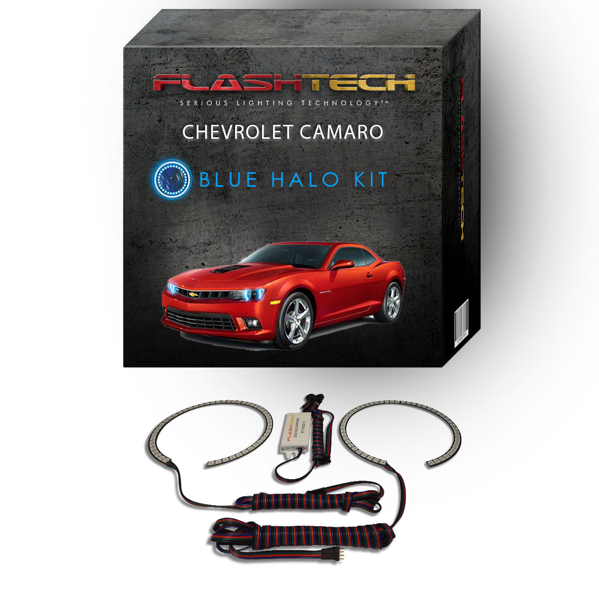 Chevrolet-Camaro-2014, 2015, 2016-LED-Halo-Headlights-RGB-No Remote-CY-CANR14-V3H