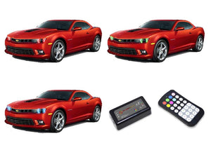 Chevrolet-Camaro-2014, 2015, 2016-LED-Halo-Headlights-RGB-Colorfuse RF Remote-CY-CANR14-V3HCFRF