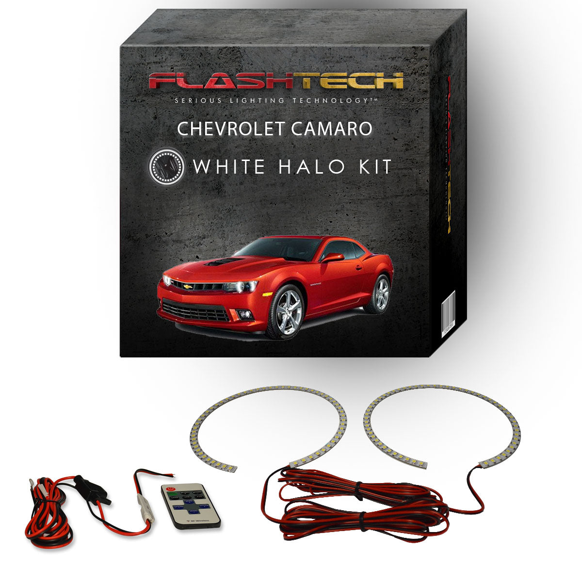 Chevrolet-Camaro-2014, 2015, 2016-LED-Halo-Headlights-White-RF Remote White-CY-CANR14-WHRF