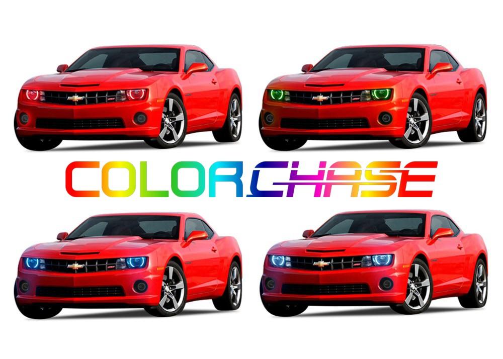 Chevrolet-Camaro-2010, 2011, 2012, 2013-LED-Halo-Headlights-ColorChase-No Remote-CY-CARS1013-CCH