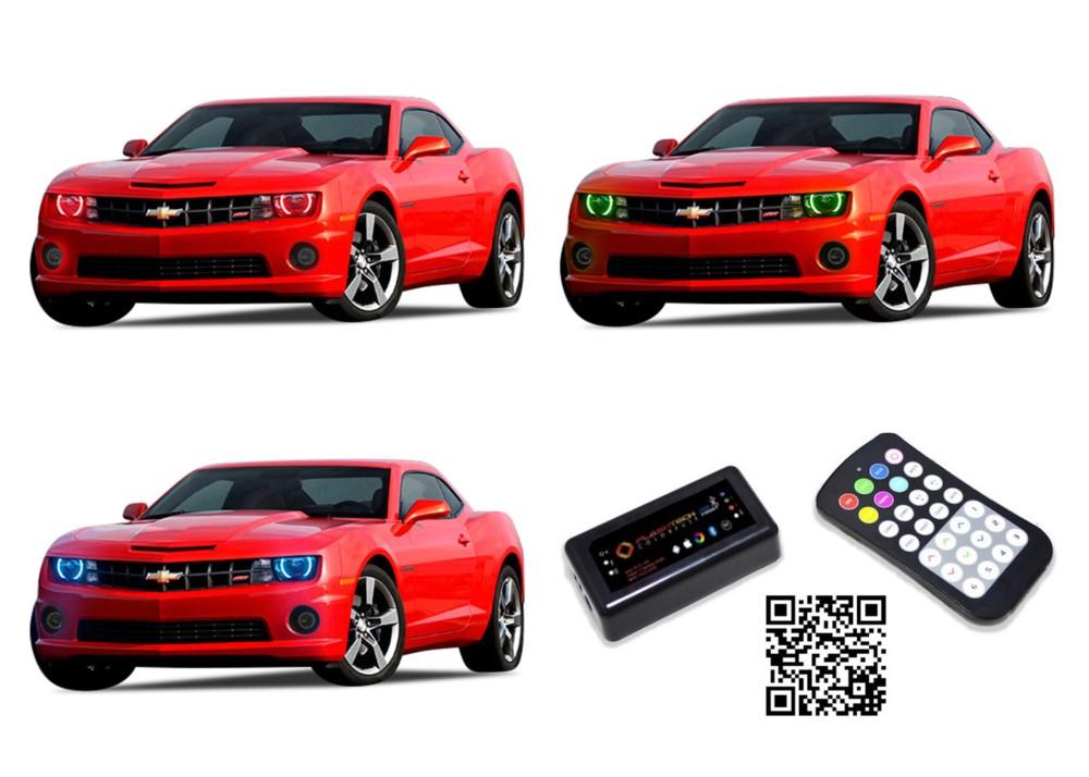 Chevrolet-Camaro-2010, 2011, 2012, 2013-LED-Halo-Headlights-RGB-Bluetooth RF Remote-CY-CARS1013-V3HBTRF