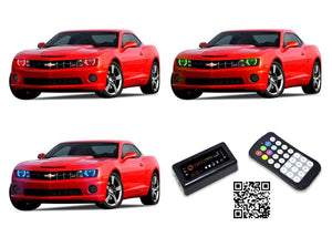 Chevrolet-Camaro-2010, 2011, 2012, 2013-LED-Halo-Headlights-RGB-Bluetooth RF Remote-CY-CARS1013-V3HBTRF