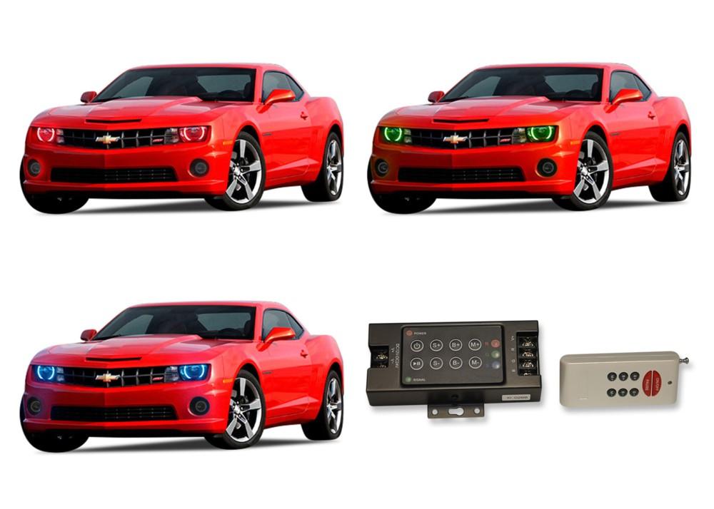 Chevrolet-Camaro-2010, 2011, 2012, 2013-LED-Halo-Headlights-RGB-RF Remote-CY-CARS1013-V3HRF