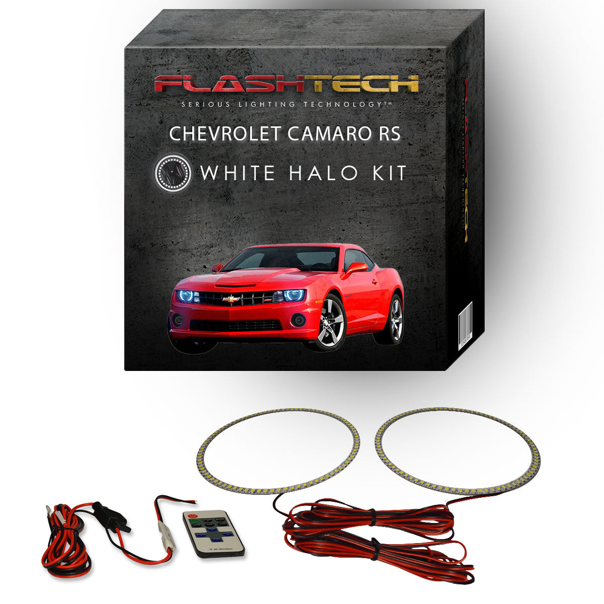 Chevrolet-Camaro-2010, 2011, 2012, 2013-LED-Halo-Headlights-White-RF Remote White-CY-CARS1013-WHRF