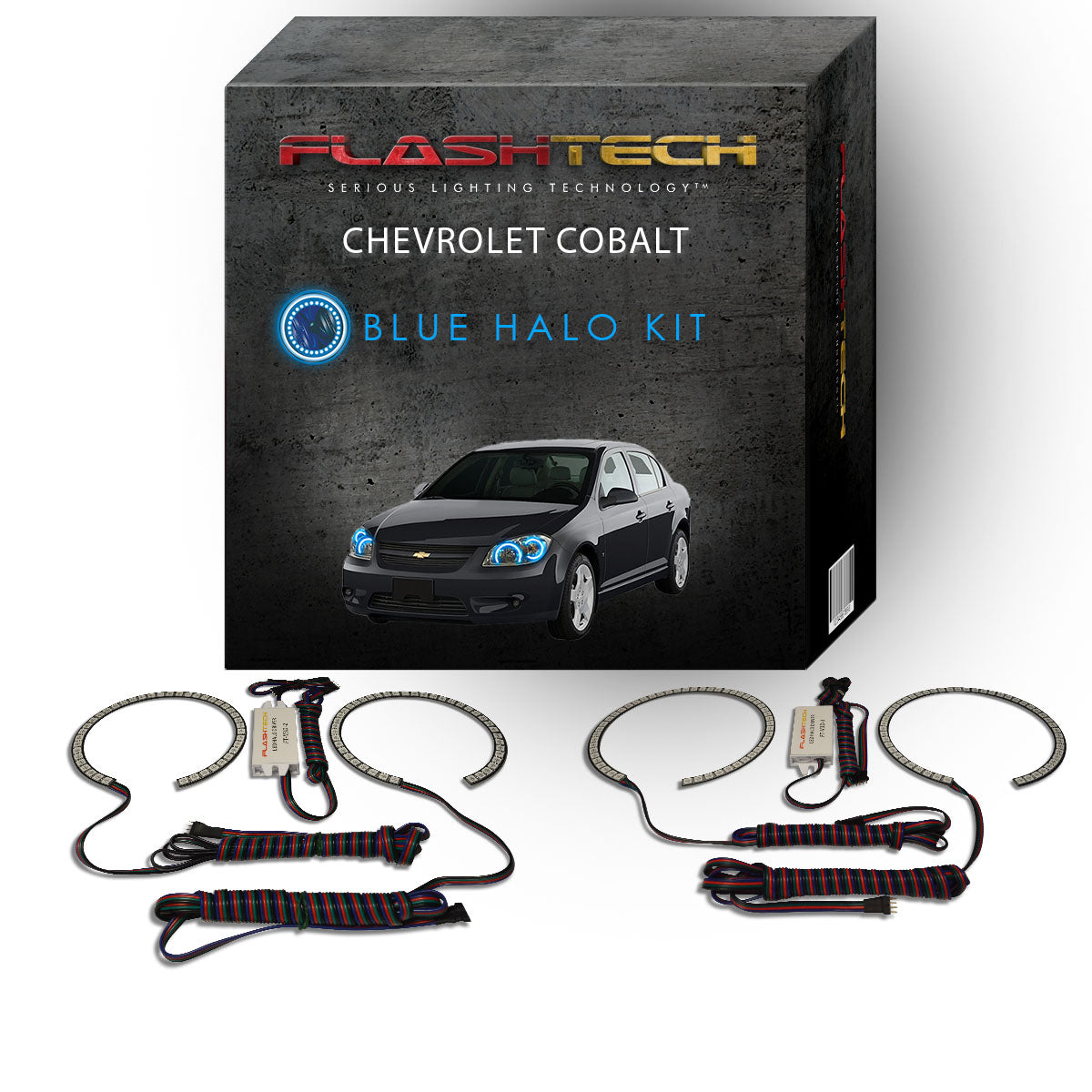Chevrolet-Cobalt-2005, 2006, 2007, 2008, 2009, 2010-LED-Halo-Headlights-RGB-No Remote-CY-CO0510-V3H