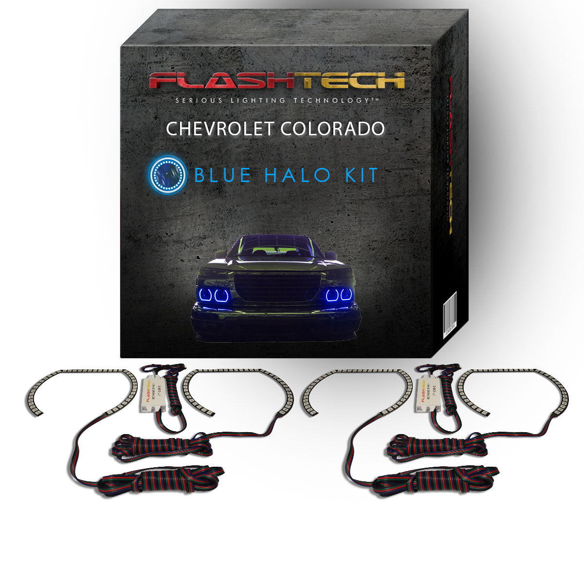 Chevrolet-Colorado-2004, 2005, 2006, 2007, 2008, 2009, 2010, 2011, 2012-LED-Halo-Headlights-RGB-No Remote-CY-CR0412-V3H