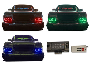 Chevrolet-Colorado-2004, 2005, 2006, 2007, 2008, 2009, 2010, 2011, 2012-LED-Halo-Headlights-RGB-RF Remote-CY-CR0412-V3HRF