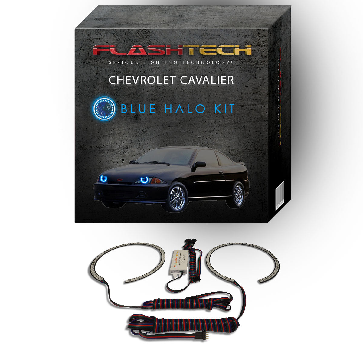 Chevrolet-Cavalier-2000, 2001, 2002, 2003, 2004-LED-Halo-Headlights-RGB-No Remote-CY-CV0002-V3H
