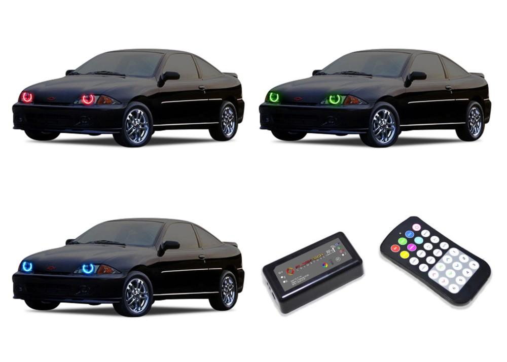 Chevrolet-Cavalier-2000, 2001, 2002, 2003, 2004-LED-Halo-Headlights-RGB-Colorfuse RF Remote-CY-CV0002-V3HCFRF