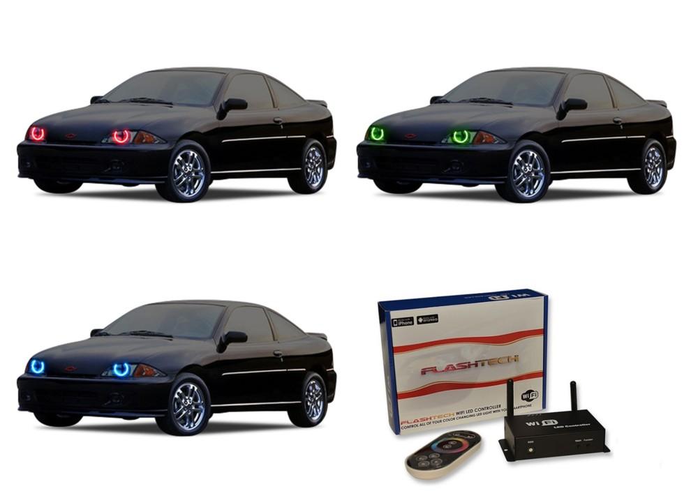Chevrolet-Cavalier-2000, 2001, 2002, 2003, 2004-LED-Halo-Headlights-RGB-WiFi Remote-CY-CV0002-V3HWI