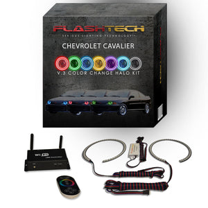 Chevrolet-Cavalier-2000, 2001, 2002, 2003, 2004-LED-Halo-Headlights-RGB-IR Remote-CY-CV0002-V3HIR