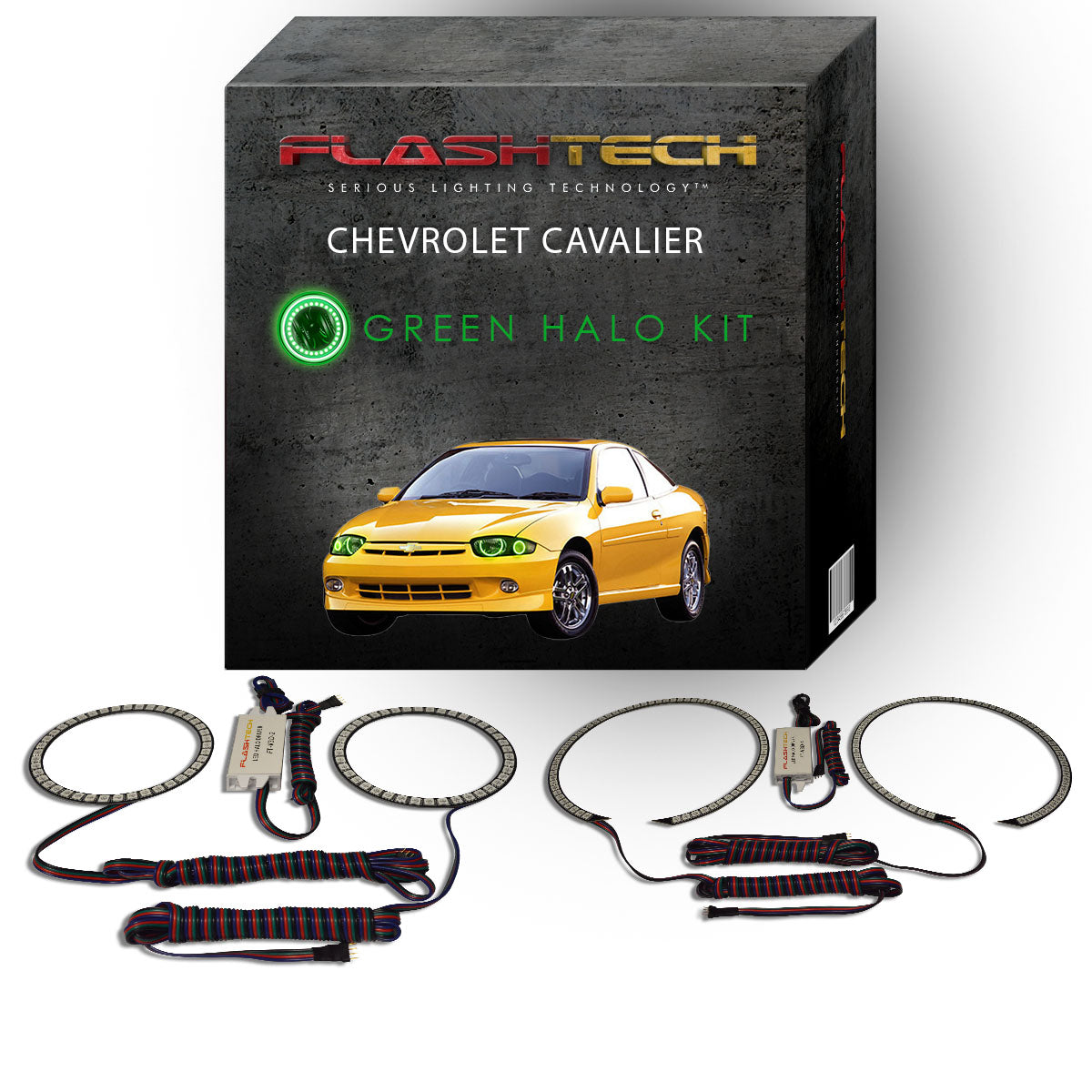 Chevrolet-Cavalier-2003, 2004, 2005-LED-Halo-Headlights-RGB-Bluetooth RF Remote-CY-CV0305-V3HBTRF