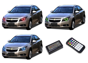 Chevrolet-Cruze-2011, 2012, 2013, 2014, 2015-LED-Halo-Headlights-RGB-Colorfuse RF Remote-CY-CZ1115-V3HCFRF