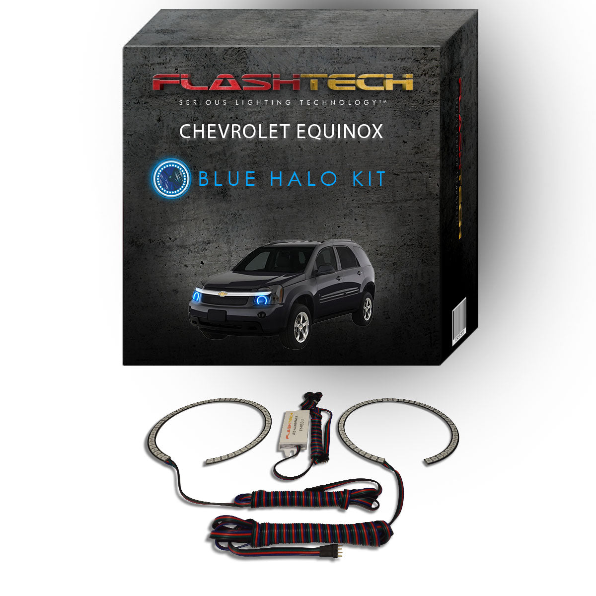 Chevrolet-Equinox-2005, 2006, 2007, 2008, 2009-LED-Halo-Headlights-RGB-Bluetooth RF Remote-CY-EQ0509-V3HBTRF