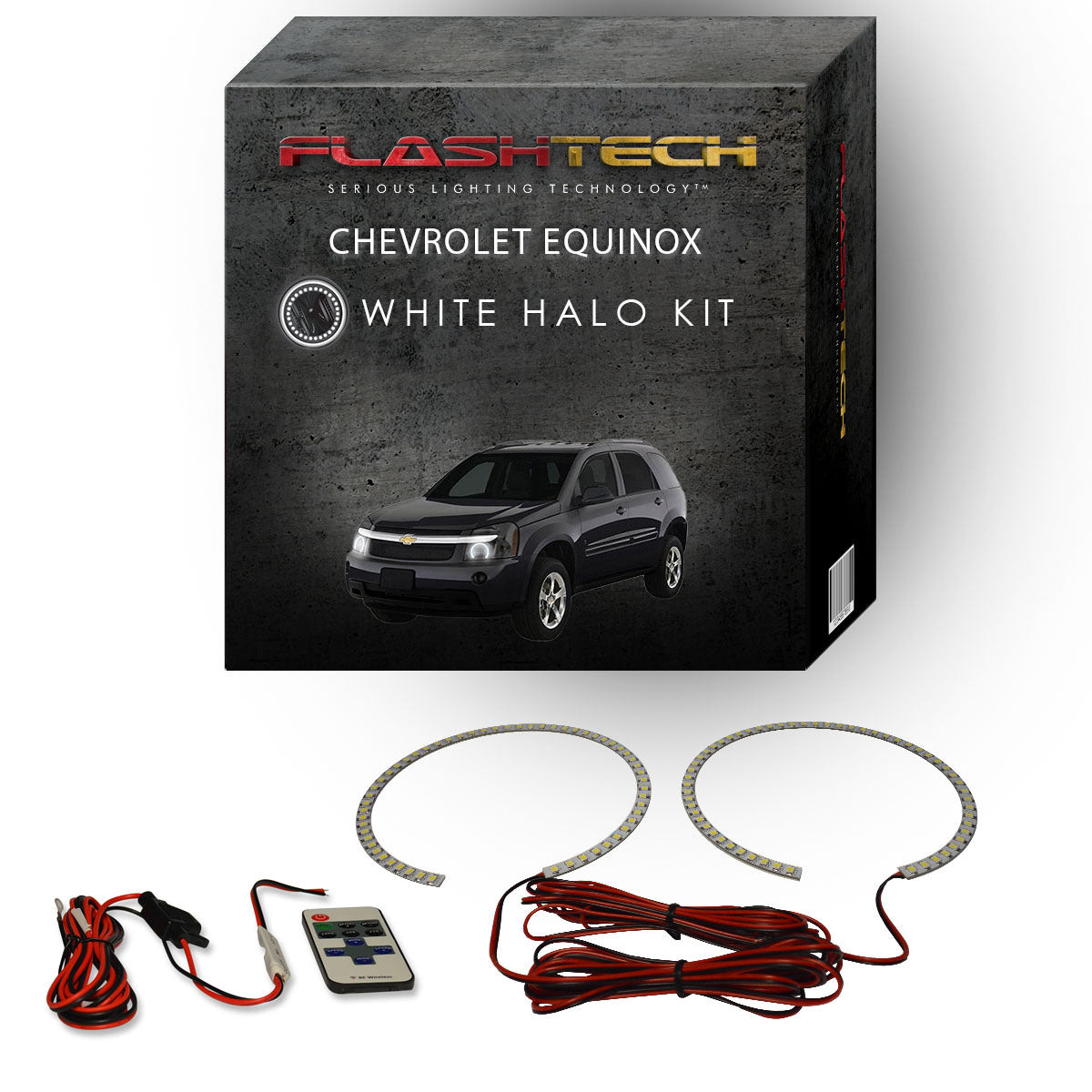 Chevrolet-Equinox-2005, 2006, 2007, 2008, 2009-LED-Halo-Headlights-White-RF Remote White-CY-EQ0509-WHRF