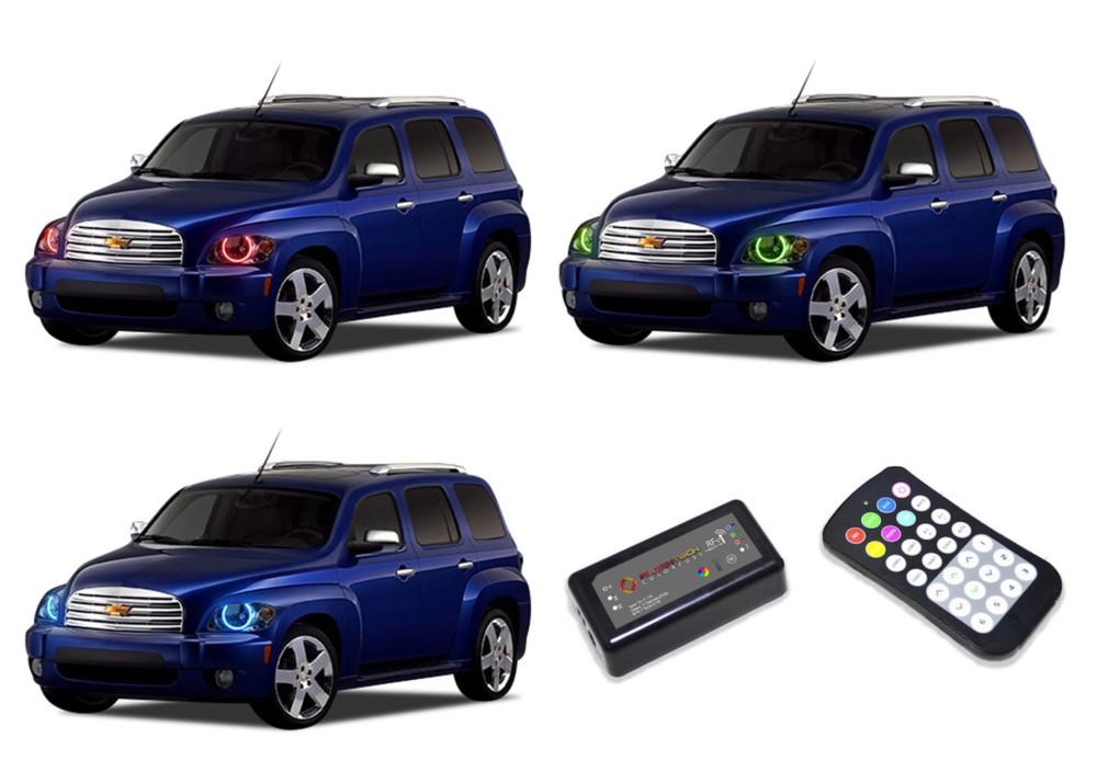 Chevrolet-HHR-2006, 2007, 2008, 2009, 2010, 2011-LED-Halo-Headlights-RGB-Colorfuse RF Remote-CY-HR0611-V3HCFRF
