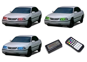Chevrolet-Impala-2000, 2001, 2002, 2003, 2004, 2005-LED-Halo-Headlights-RGB-Colorfuse RF Remote-CY-IM0005-V3HCFRF