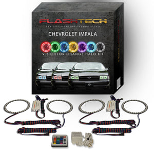 Chevrolet-Impala-1991, 1992, 1993, 1994, 1995, 1996-LED-Halo-Headlights-RGB-Bluetooth RF Remote-CY-IM9196-V3HBTRF