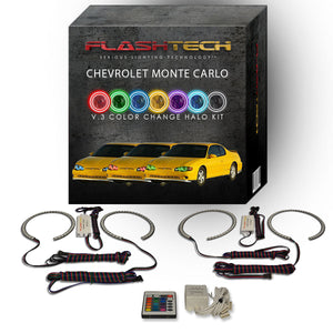 Chevrolet-Monte Carlo-2000, 2001, 2002, 2003, 2004, 2005-LED-Halo-Headlights-RGB-Bluetooth RF Remote-CY-MC0005-V3HBTRF