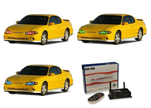 Chevrolet-Monte Carlo-2000, 2001, 2002, 2003, 2004, 2005-LED-Halo-Headlights-RGB-WiFi Remote-CY-MC0005-V3HWI