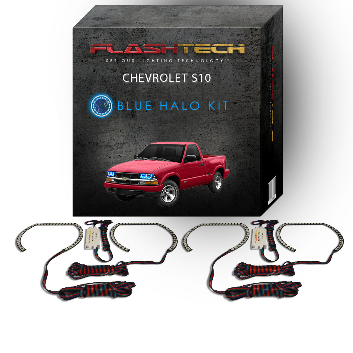 Chevrolet-S10-1998, 1999, 2000, 2001, 2002, 2003, 2004-LED-Halo-Headlights-RGB-No Remote-CY-S109804-V3H