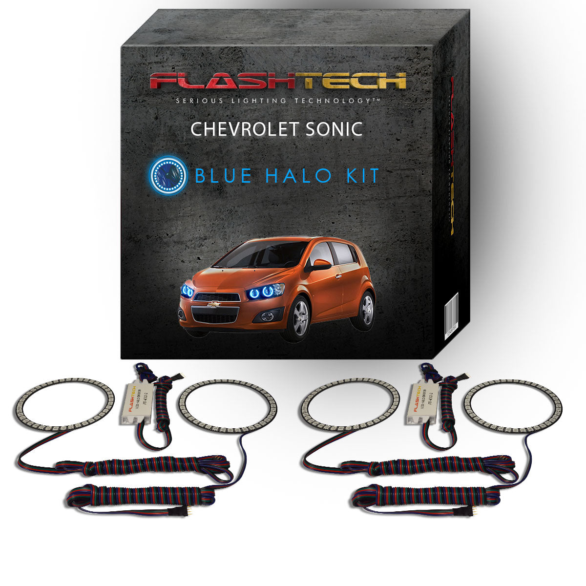 Chevrolet-Sonic-2012, 2013, 2014, 2015, 2016-LED-Halo-Headlights-RGB-No Remote-CY-SO1216-V3H