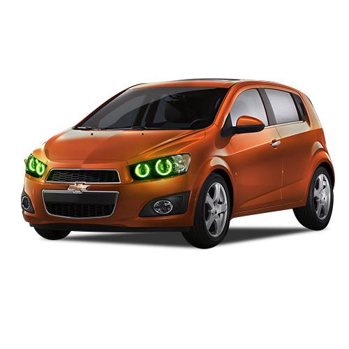 Chevrolet-Sonic-2012, 2013, 2014, 2015, 2016-LED-Halo-Headlights-ColorChase-No Remote-CY-SO1216-CCH