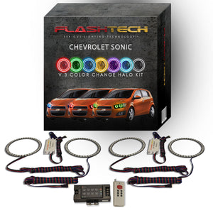 Chevrolet-Sonic-2012, 2013, 2014, 2015, 2016-LED-Halo-Headlights-RGB-IR Remote-CY-SO1216-V3HIR
