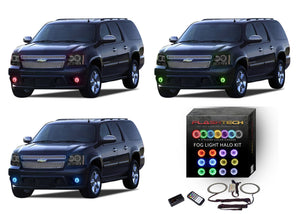 Chevrolet-Suburban-2007, 2008, 2009, 2010, 2011, 2012, 2013-LED-Halo-Fog Lights-RGB-Bluetooth RF Remote-CY-SU0713-V3FBTRF