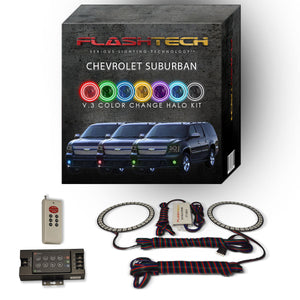 Chevrolet-Suburban-2007, 2008, 2009, 2010, 2011, 2012, 2013-LED-Halo-Fog Lights-RGB-Bluetooth RF Remote-CY-SU0713-V3FBTRF