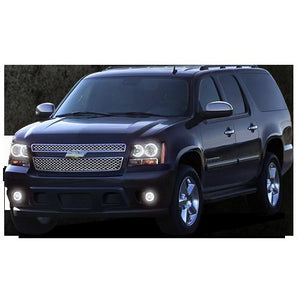 Chevrolet-Suburban-2007, 2008, 2009, 2010, 2011, 2012, 2013-LED-Halo-Headlights and Fog Lights-White-RF Remote White-CY-SU0713-WHFRF