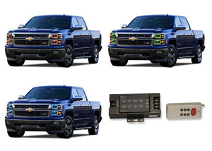 Chevrolet-Silverado-2014, 2015, 2016-LED-Halo-Headlights-RGB-RF Remote-CY-SVNP1416-V3HRF