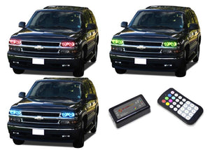 Chevrolet-Tahoe-2000, 2001, 2002, 2003, 2004, 2005, 2006-LED-Halo-Headlights-RGB-Colorfuse RF Remote-CY-TA0006-V3HCFRF