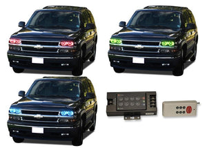 Chevrolet-Tahoe-2000, 2001, 2002, 2003, 2004, 2005, 2006-LED-Halo-Headlights-RGB-RF Remote-CY-TA0006-V3HRF