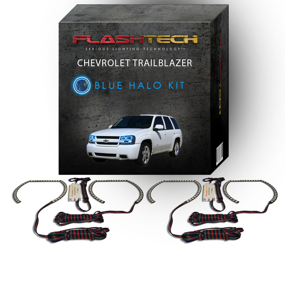 Chevrolet-Trailblazer-2002, 2003, 2004, 2005, 2006, 2007, 2008, 2009-LED-Halo-Headlights-RGB-Bluetooth RF Remote-CY-TR0209-V3HBTRF