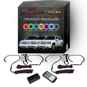 Chevrolet-Trailblazer-2002, 2003, 2004, 2005, 2006, 2007, 2008, 2009-LED-Halo-Headlights-RGB-RF Remote-CY-TR0209-V3HRF