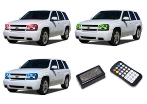 Chevrolet-Trailblazer-2002, 2003, 2004, 2005, 2006, 2007, 2008, 2009-LED-Halo-Headlights-RGB-Colorfuse RF Remote-CY-TR0209-V3HCFRF