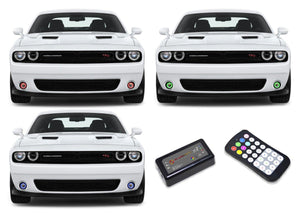 Dodge-Challenger-2015, 2016, 2017, 2018, 2019-LED-Halo-Fog Lights-RGB-Colorfuse RF Remote-DO-CL01519-V3FCFRF-WPE