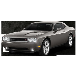 Dodge-Challenger-2008, 2009, 2010, 2011, 2012, 2013-LED-Halo-Headlights and Fog Lights-White-RF Remote White-DO-CLNP0814-WHFRF