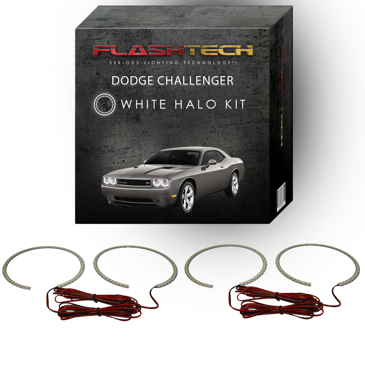 Dodge-Challenger-2008, 2009, 2010, 2011, 2012, 2013, 2014-LED-Halo-Headlights-White-RF Remote White-DO-CLP0814-WHRF