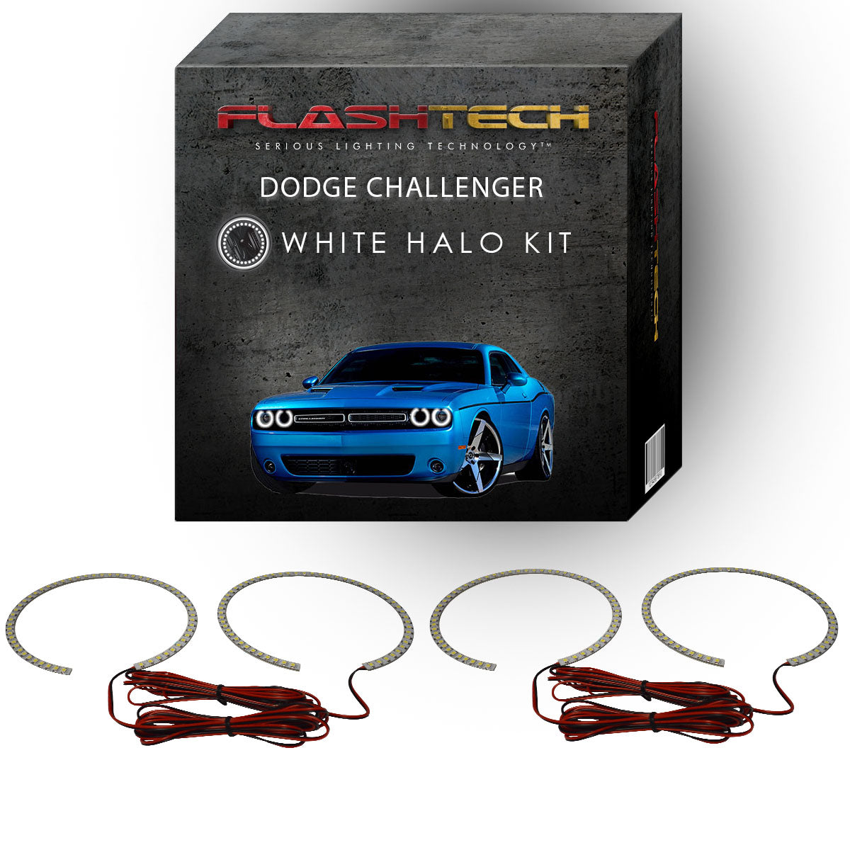 Dodge-Challenger-2015, 2016, 2017-LED-Halo-Headlights-White-RF Remote White-DO-CLP1517-WHRF