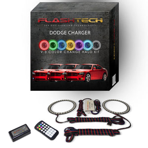 Dodge-Charger-2005, 2006, 2007, 2008, 2009, 2010-LED-Halo-Fog Lights-RGB-Bluetooth RF Remote-DO-CR0510-V3FBTRF