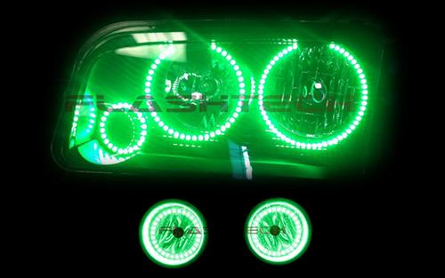 Dodge-Charger-2005, 2006, 2007, 2008, 2009, 2010-LED-Halo-Headlights and Fog Lights-RGB-Bluetooth RF Remote-DO-CR0510-V3HFBTRF
