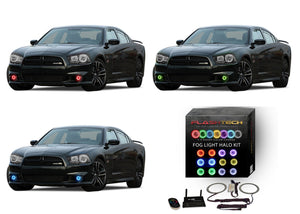 Dodge-Charger-2011, 2012, 2013, 2014-LED-Halo-Fog Lights-RGB-WiFi Remote-DO-CR1114-V3FWI