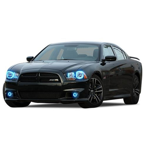 Dodge-Charger-2011, 2012, 2013,2014-LED-Halo-Headlights and Fog Lights-RGB-Bluetooth RF Remote-DO-CR1114-V3HFBTRF