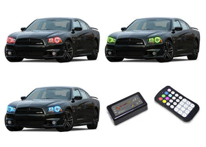 Dodge-Charger-2011, 2012, 2013, 2014-LED-Halo-Headlights-RGB-Colorfuse RF Remote-DO-CR1114-V3HCFRF
