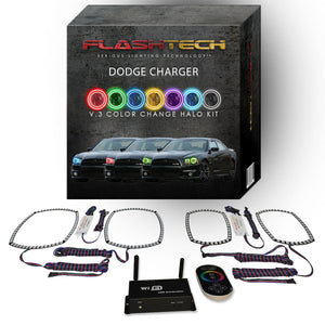 Dodge-Charger-2011, 2012, 2013, 2014-LED-Halo-Headlights-RGB-Bluetooth RF Remote-DO-CR1114-V3HBTRF