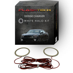 Dodge-Charger-2011, 2012, 2013, 2014-LED-Halo-Fog Lights-White-RF Remote White-DO-CR1114-WFRF