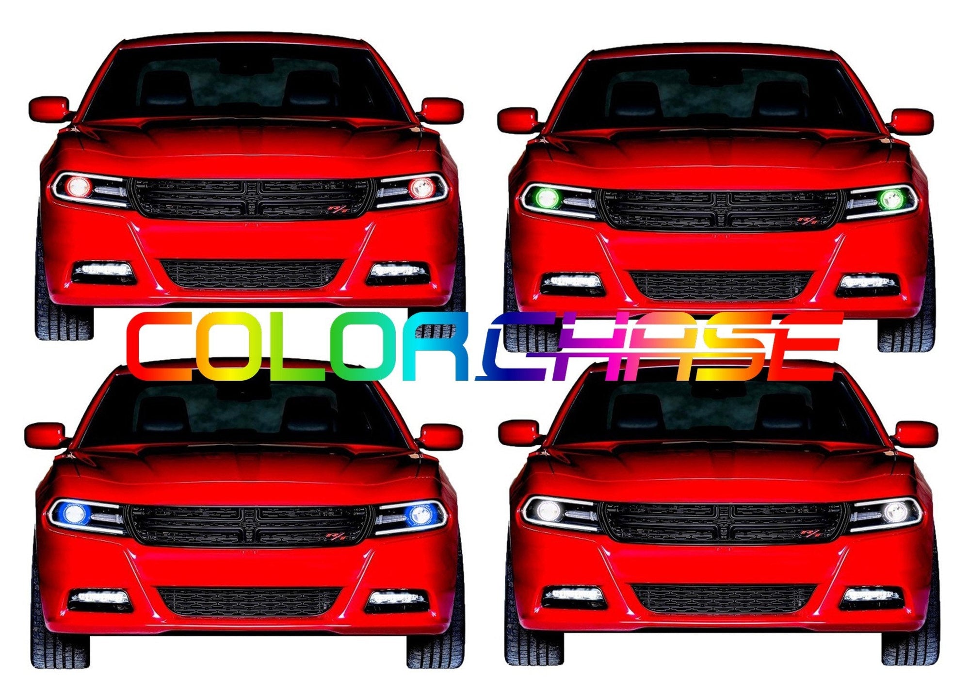 Dodge-Charger-2015, 2016, 2017, 2018, 2019-LED-Halo-Headlights-ColorChase-No Remote-DO-CR2015-CCH